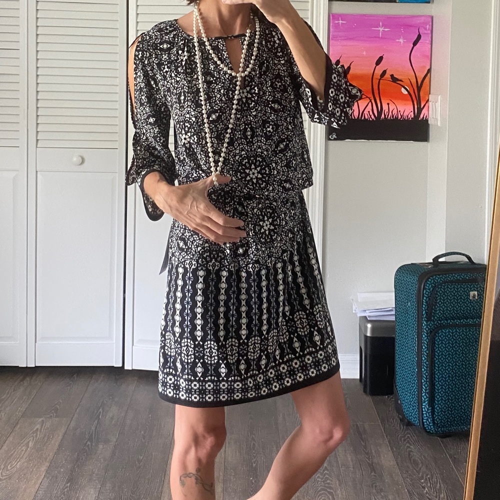 Wisp Black, Blue & White Dress